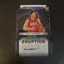 2024-25 Panini Obsidian Rookie Eruption Autographs Reed Sheppard #REA-SHP card