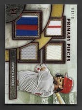2025 Topps Museum Collection Single Player Primary Pieces Quad Relics Bryce Harper #SPPQ-BH