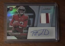 2025 Panini Prizm Rookie Patch Autographs Tez Johnson #40 card