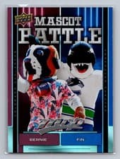 2025-26 Upper Deck MVP Mascot Battle Bernie the St. Bernard/Fin The Whale #MB-4 card