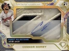 2025 Topps Diamond Icons Autographed First Milestone Cleat Relics Connor Norby #FMCA-CN card