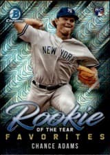 Chance Adams 2019 Bowman Mega Box Chrome Rookie of the Year Favorites card