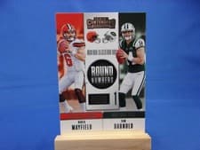 Baker Mayfield / Sam Darnold 2018 Panini Contenders Round Numbers card