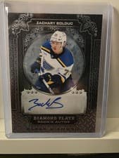 2024-25 Upper Deck Black Diamond Diamond Plate Rookie Autograph Zachary Bolduc #DPR-ZB card