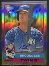 2025 Topps Heritage Chrome Autographs Brooks Lee #BCA-BL card