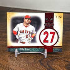 2026 Topps Tier One Jersey Number Relics Mike Trout #JNR-MT card