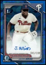 Jalvin Arias 2024 Bowman Chrome Sapphire Edition Chrome Sapphire Prospect Autographs card
