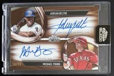 Adrián Beltré / Michael Young 2025 Topps Chrome Black Pitch Black Pairings Dual Autographs card