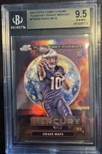 Drake Maye 2024 Topps Chrome Cosmic Planetary Pursuit - Mercury card