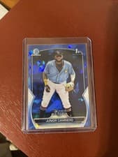 Junior Caminero 2023 Bowman Chrome Prospects Sapphire card