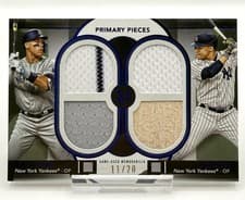 2024 Topps Museum Collection Dual Player Primary Pieces Quad Relics Aaron Judge / Juan Soto #DPQR-JUS card