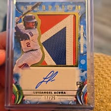 2025 Topps Inception Inception Autograph Jumbo Patch Luisangel Acuña #IAJP-LA card