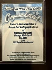 2026 Topps Tier One Break Out Autographs Munetaka Murakami #BOA-MMU card