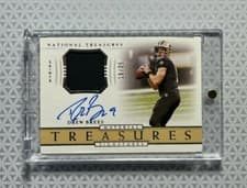 Drew Brees 2018 National Treasures Material Treasures Signatures card