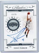 Tony Parker 2020 Panini Flawless Finishes Autograph card