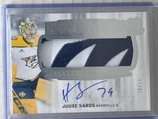 2024-25 Upper Deck The Cup Expanded Materials Autos Juuse Saros #EM-JS card