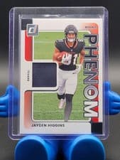 Jayden Higgins 2025 Donruss Rookie Phenom Jerseys card