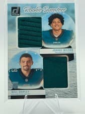 Johnny Wilson / Will Shipley 2024 Donruss Rookie Holiday Sweater Duals card