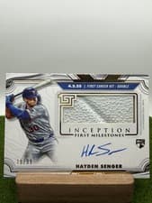 2025 Topps Inception MLB First Milestone Autograph Relics Hayden Senger #FMAR-HS card