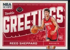 2024-25 Hoops Rookie Greetings Reed Sheppard #1 card