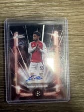 Ethan Nwaneri 2024 Topps Chrome UEFA Black Lazer Autograph card