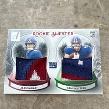 Cam Skattebo / Jaxson Dart 2025 Donruss Rookie Holiday Sweater Dual card