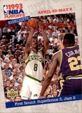 First Round: SuperSonics 3, Jazz 2 1993-94 Upper Deck Base Set card