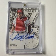 2026 Topps 75 Years of Topps Die-Cut Autographs Johnny Bench #75YA-JBE card