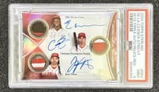 2024 Topps Sterling Sets Triple Autograph Relics Elly De La Cruz / Christian Encarnacion-Strand / Joey Votto #SSTAR-DEV card