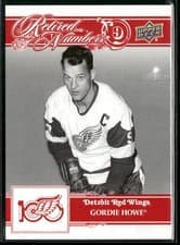 2025-26 Upper Deck Detroit Red Wings Centennial Retired Numbers Gordie Howe #197 card