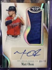2026 Topps Tier One Gripping Autographed Relics Matt Olson #GAR-MOL card