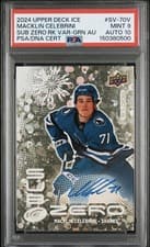 2024-25 Upper Deck Ice Sub Zero Rookie Variants Macklin Celebrini #SV-70V card