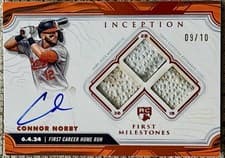 2025 Topps Inception MLB First Milestone Autograph Relics Home Run Connor Norby #ARHR-CN card
