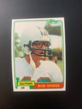 Bob Griese 1981 Topps card