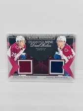 2021 Upper Deck Black Diamond Mine Dual Relics Nathan MacKinnon, Mikko Rantanen #DMDR-MR