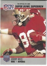 Jerry Rice 1990 Pro Set Super Bowl 160 card