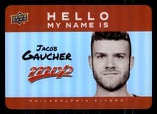 2025-26 Upper Deck MVP Hello My Name Is Stickers Jacob Gaucher #HNI-16 card