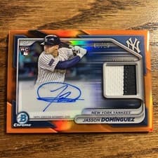 2024 Bowman Chrome Autograph Relics Chrome Refractor Jasson Domínguez #BCAR-JD card