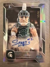 2025 Bowman University Chrome Mascots Autographs Sparty #BCM-MS card