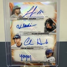 2024 Bowman's Best Quad Autographs Luisangel Acuña / Yovanny Rodriguez / Colin Houck / Vladi Guerrero #QA-AGHR card