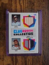 2026 Topps Heritage Clubhouse Collection Dual Relics Andre Dawson/James Wood #CCDR-DW card