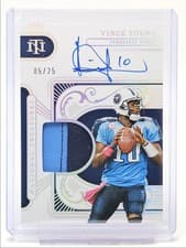 2025 Panini National Treasures Material Treasures Signatures Vince Young #25 card