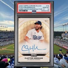 2025 Topps Chrome Black Ivory Autographs Clayton Kershaw #IVA-CK card