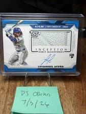 2025 Topps Inception MLB First Milestone Autograph Relics Luisangel Acuña #FMAR-LA card