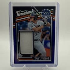 Jace LaViolette 2026 Panini Stars and Stripes Prizm USA Throwback Materials card