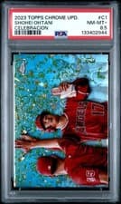 Shohei Ohtani 2023 Topps Chrome Update Celebracion card