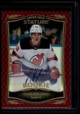 2024-25 Upper Deck Stature 2023-24 Base Update Auto Luke Hughes #34 card