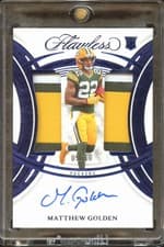 2025 Panini Flawless Rookie Dual Patch Autographs Matthew Golden #10 card
