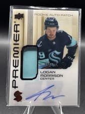2024-25 Upper Deck Premier Acetate Auto Patch Rookies Logan Morrison #AR-LM card