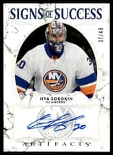 2024-25 Upper Deck Artifacts Signs of Success Ilya Sorokin #SOS-IS card